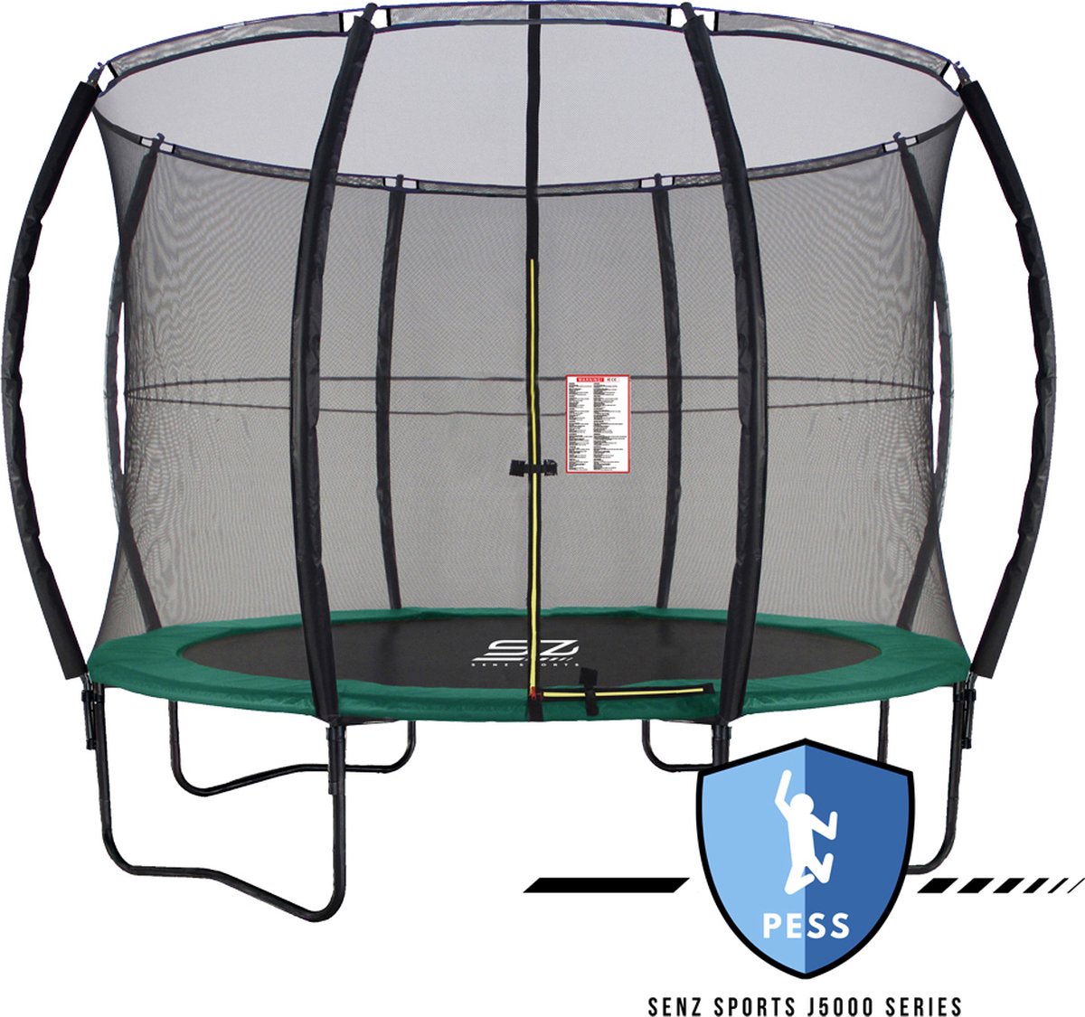 Trampoline - Senz Sports J5000 Series - Ø 366 cm - Groen - Trampoline met Elastieken - Outdoor - Buitenspeelgoed