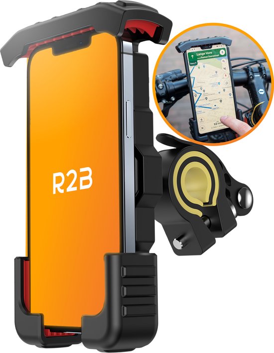 R2B - Robuuste Telefoonhouder Fiets (model 'Delft')